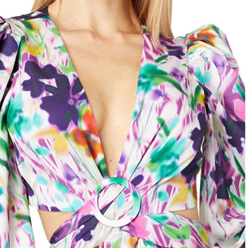 Floral Multicolor Puff Sleeve Dress